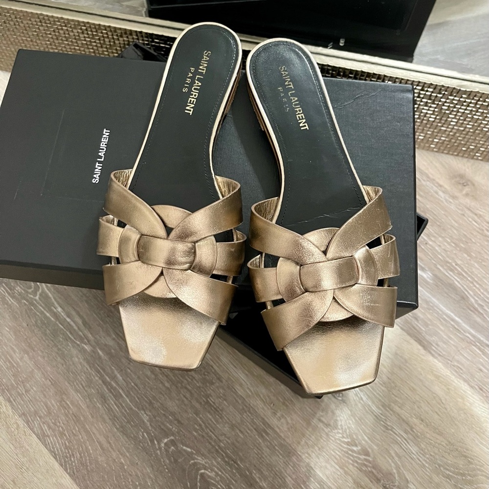 Saint Laurent Metal Blush Sandals